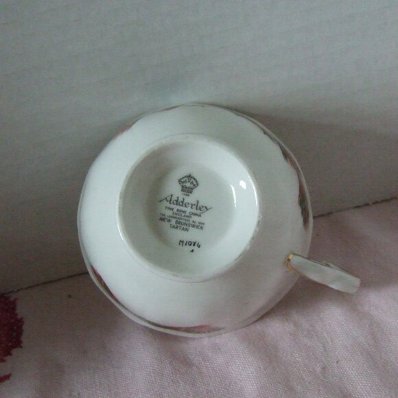 Adderley New Brunswick Canada vintage teacup and saucer tartan bone china 80s - Picture 10 of 11